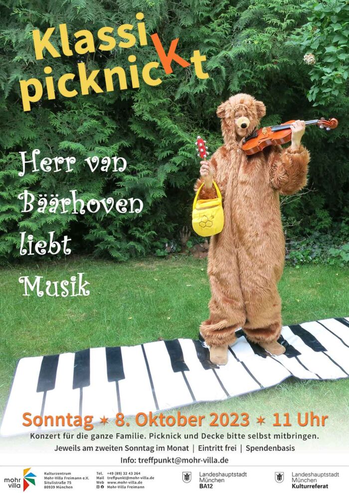 Plakat zur Veranstaltung: Klassik picknickt: Herr van Bäärhoven liebt Musik