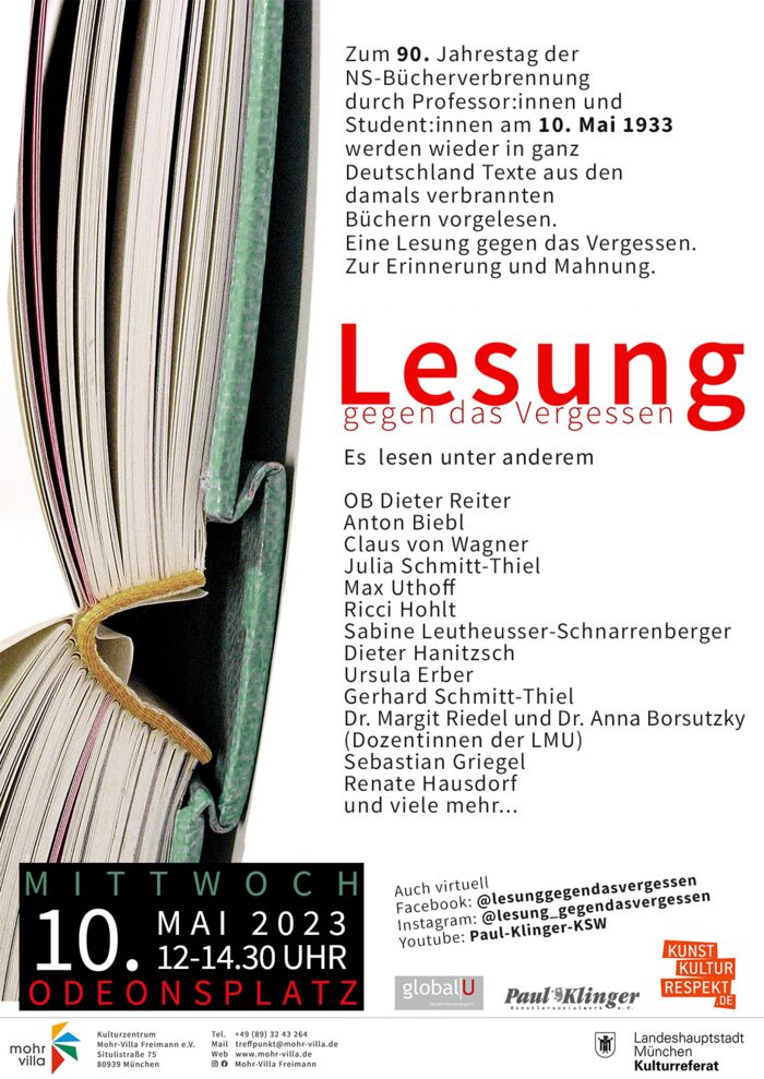 Plakat zur Veranstaltung: Bücher aus dem Feuer