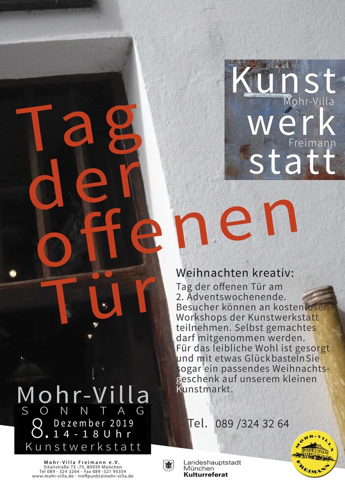 Plakat zur Veranstaltung: Weihnachten kreativ mit der Kunstwerkstatt