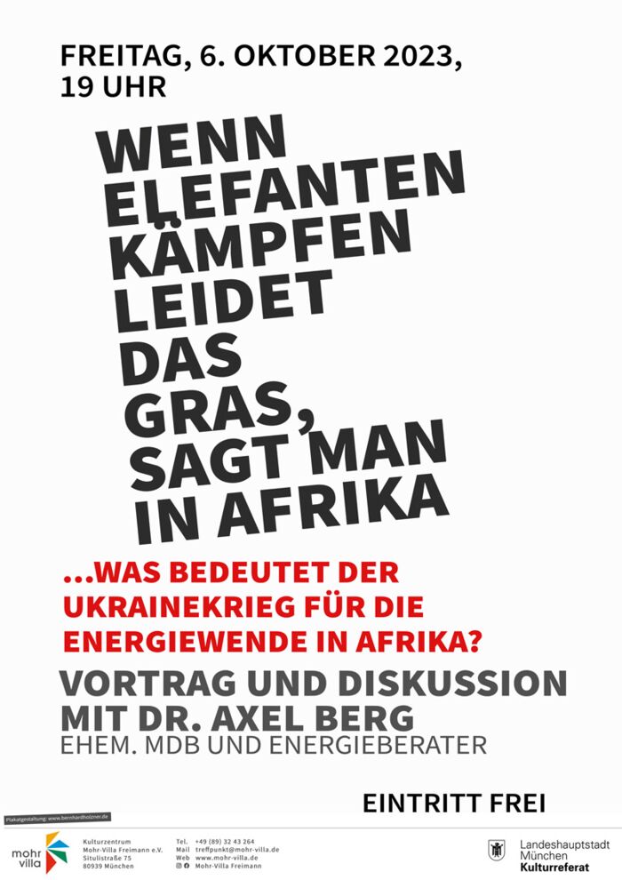 Plakat zur Veranstaltung: Wenn Elefanten kämpfen leidet das Gras