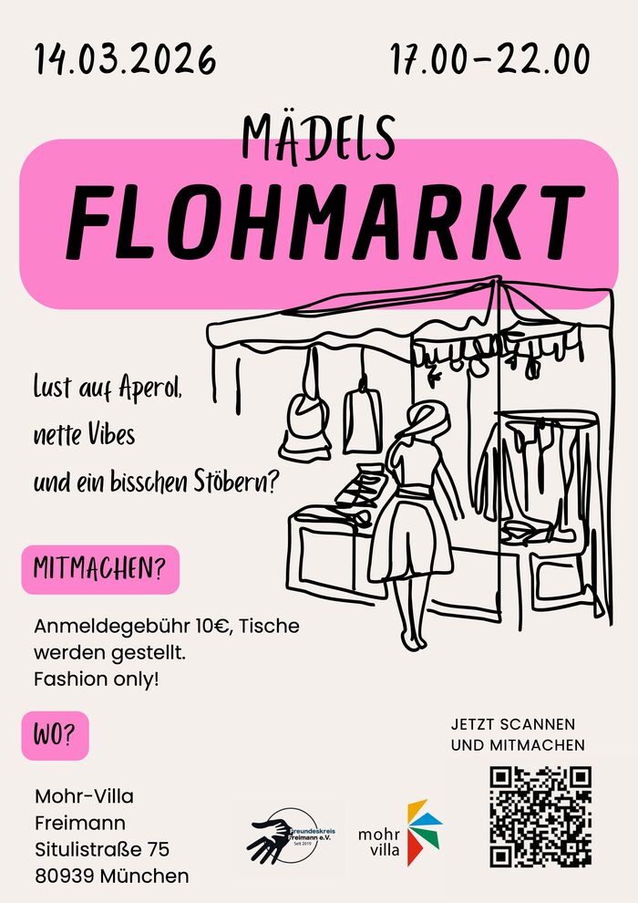 Plakat zur Veranstaltung: Mädels-Flohmarkt
