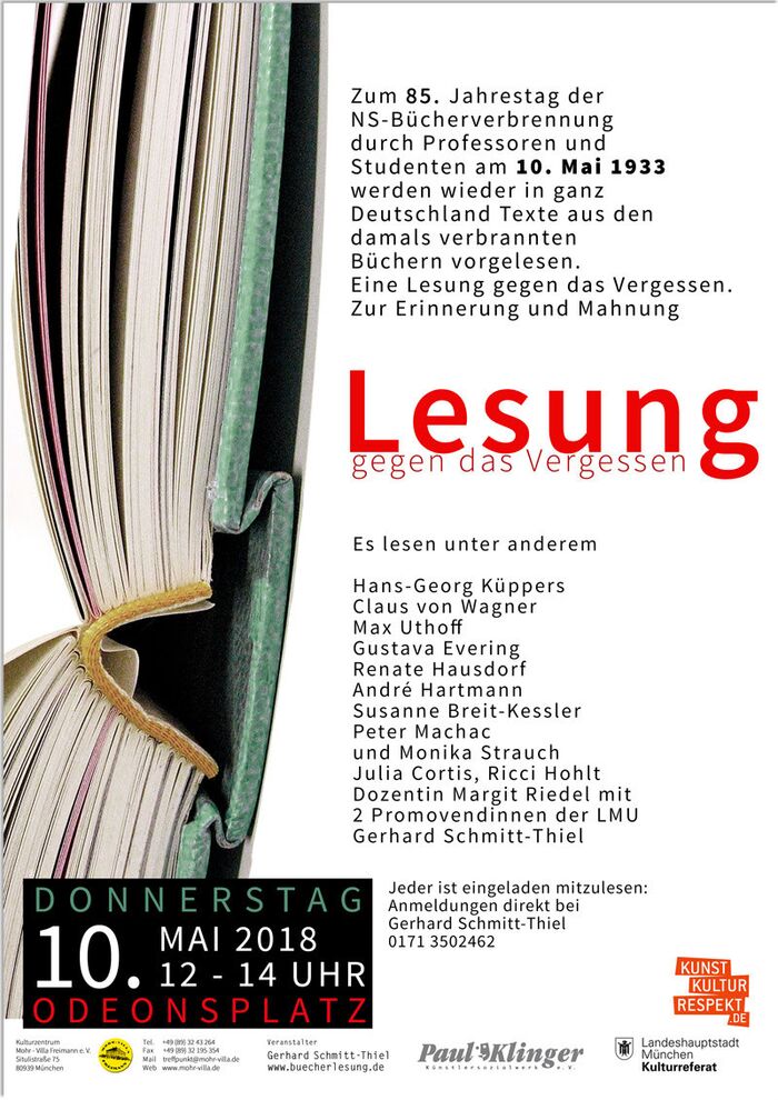 Plakat zur Veranstaltung: Bücher aus dem Feuer