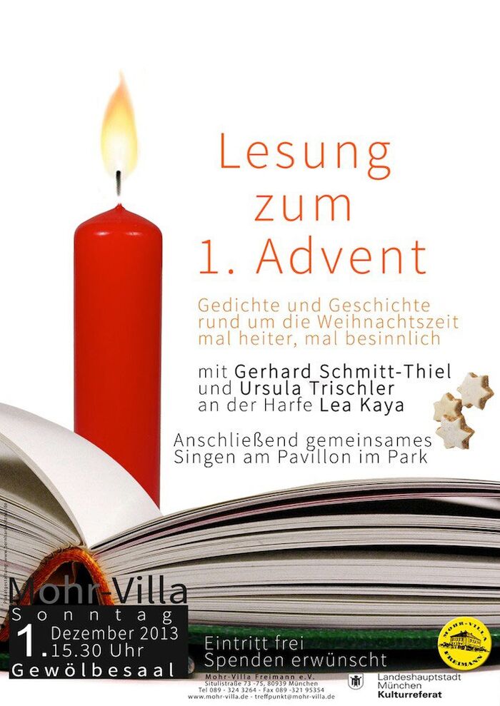 Plakat zur Veranstaltung: Lesung zum 1. Advent