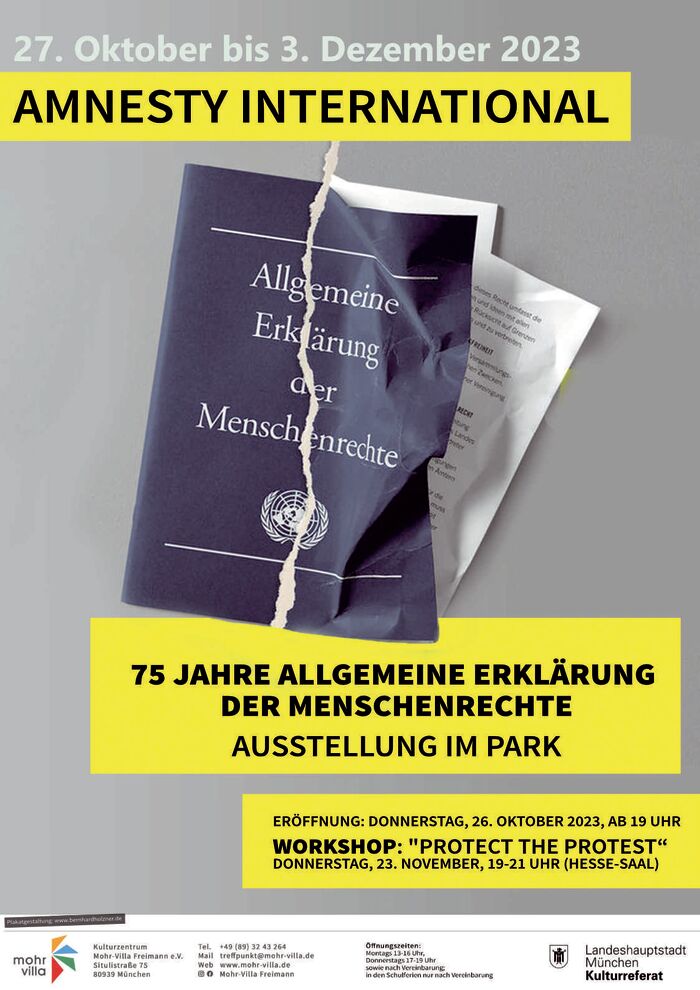 Plakat zur Veranstaltung: Workshop Amnesty International