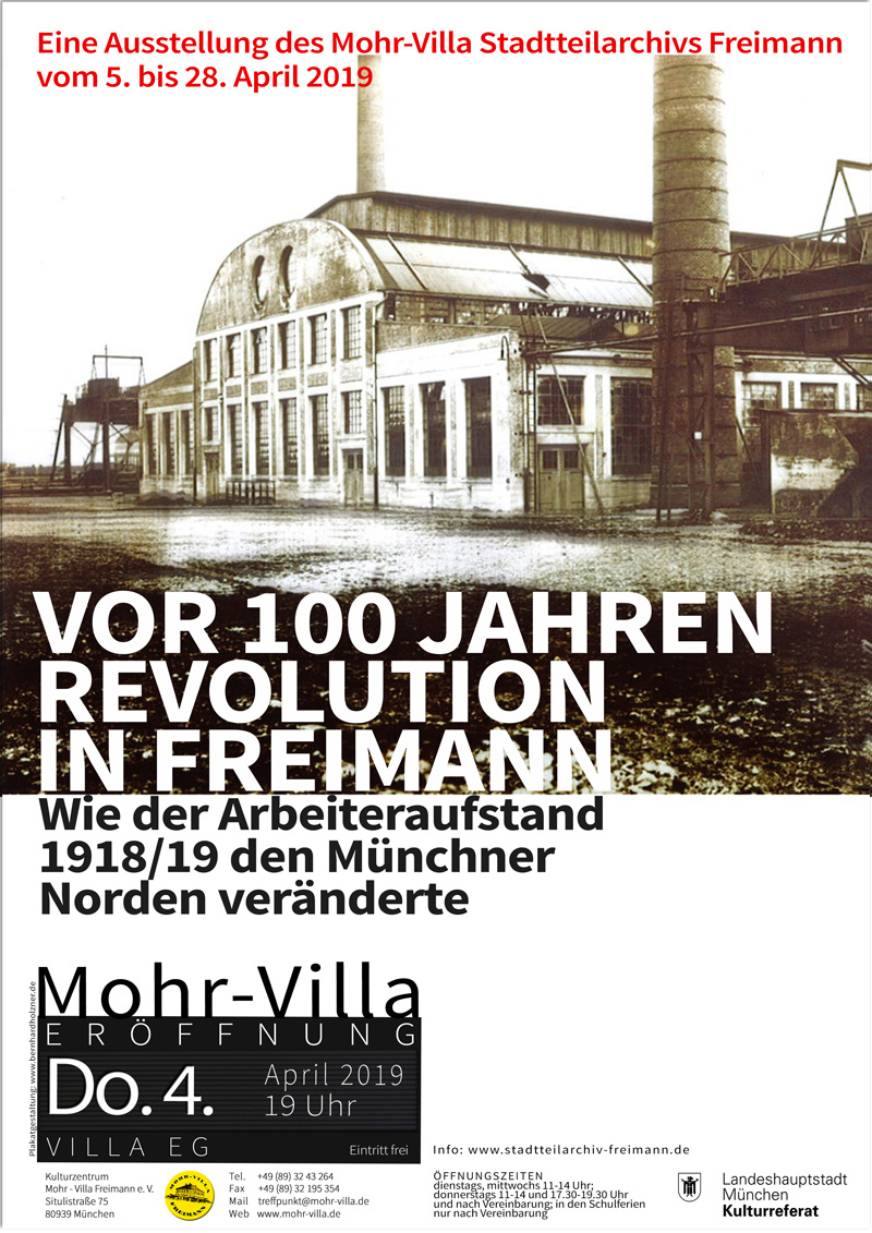 Plakat zur Veranstaltung: Vor 100 Jahren - Revolution in Freimann