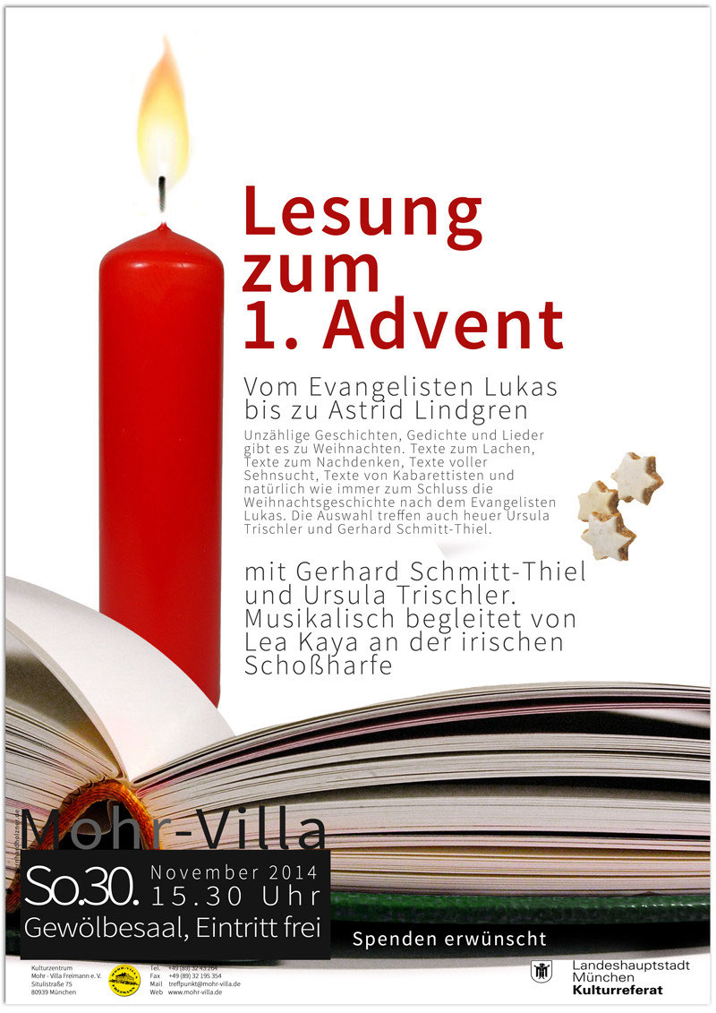 Plakat zur Veranstaltung: Lesung zum 1. Advent