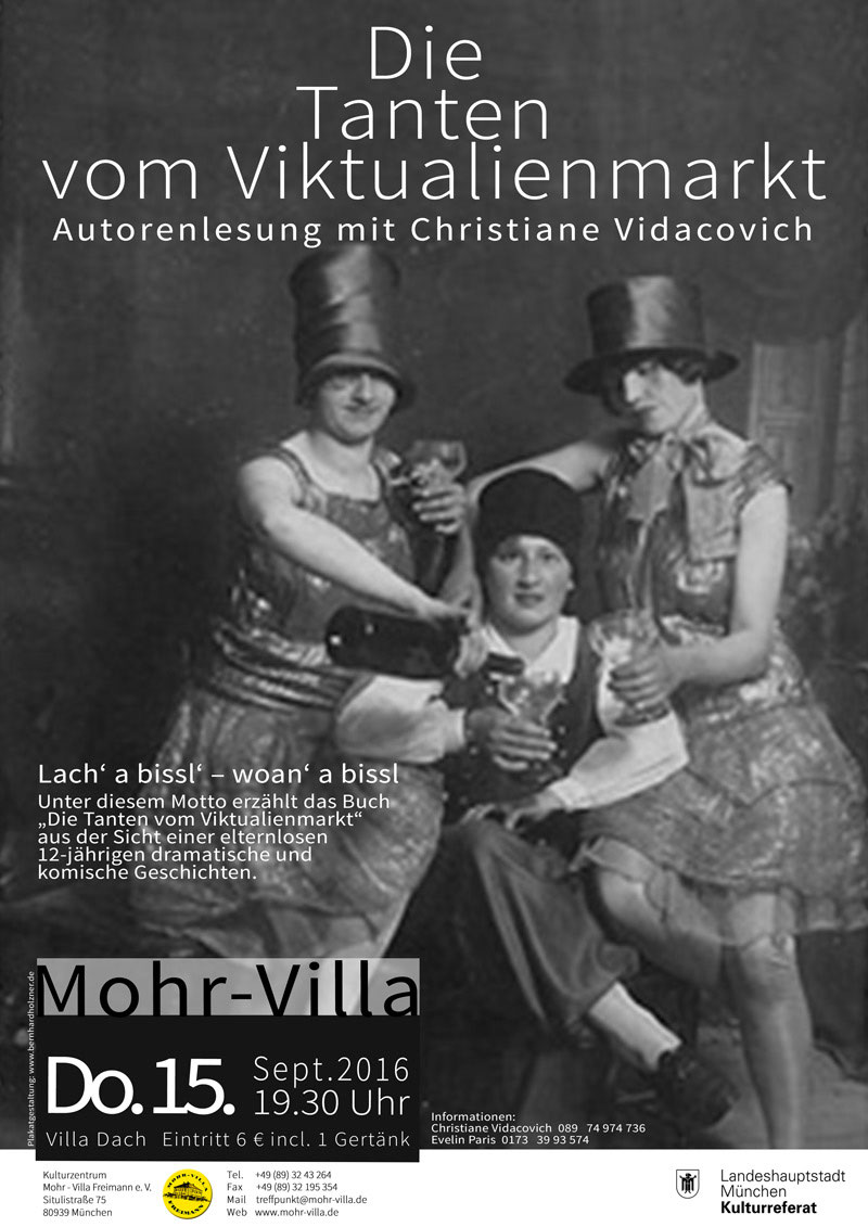 Plakat zur Veranstaltung: Die Tanten vom Viktualienmarkt