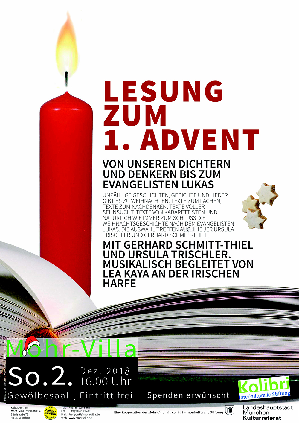 Plakat zur Veranstaltung: Lesung zum 1. Advent